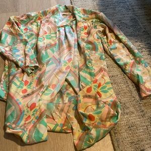 Marie Oliver pastel logo kimono sz XS